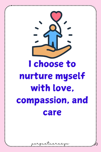 100 Self Love Affirmations Deck Digital Download | Printable Daily Affirmations for Confidence, Self-Worth, & Positivity | Instant PDF