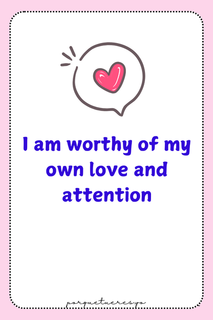 100 Self Love Affirmations Deck Digital Download | Printable Daily Affirmations for Confidence, Self-Worth, & Positivity | Instant PDF