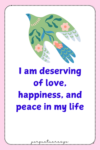 100 Self Love Affirmations Deck Digital Download | Printable Daily Affirmations for Confidence, Self-Worth, & Positivity | Instant PDF