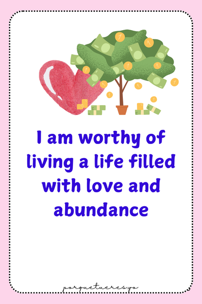 100 Self Love Affirmations Deck Digital Download | Printable Daily Affirmations for Confidence, Self-Worth, & Positivity | Instant PDF